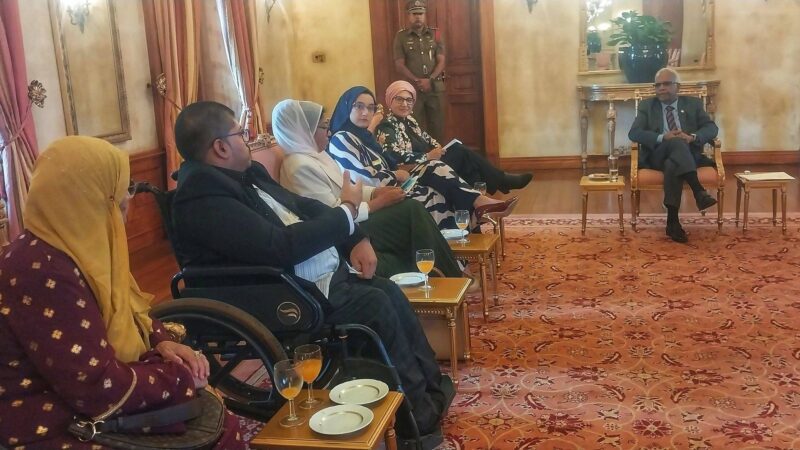 His Excellency Dharambeer Gokhool President of the Republic of Mauritius welcome two amazing and inspiring youngsters to the State House